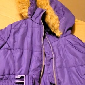 Projection System Fur puffer hoodie